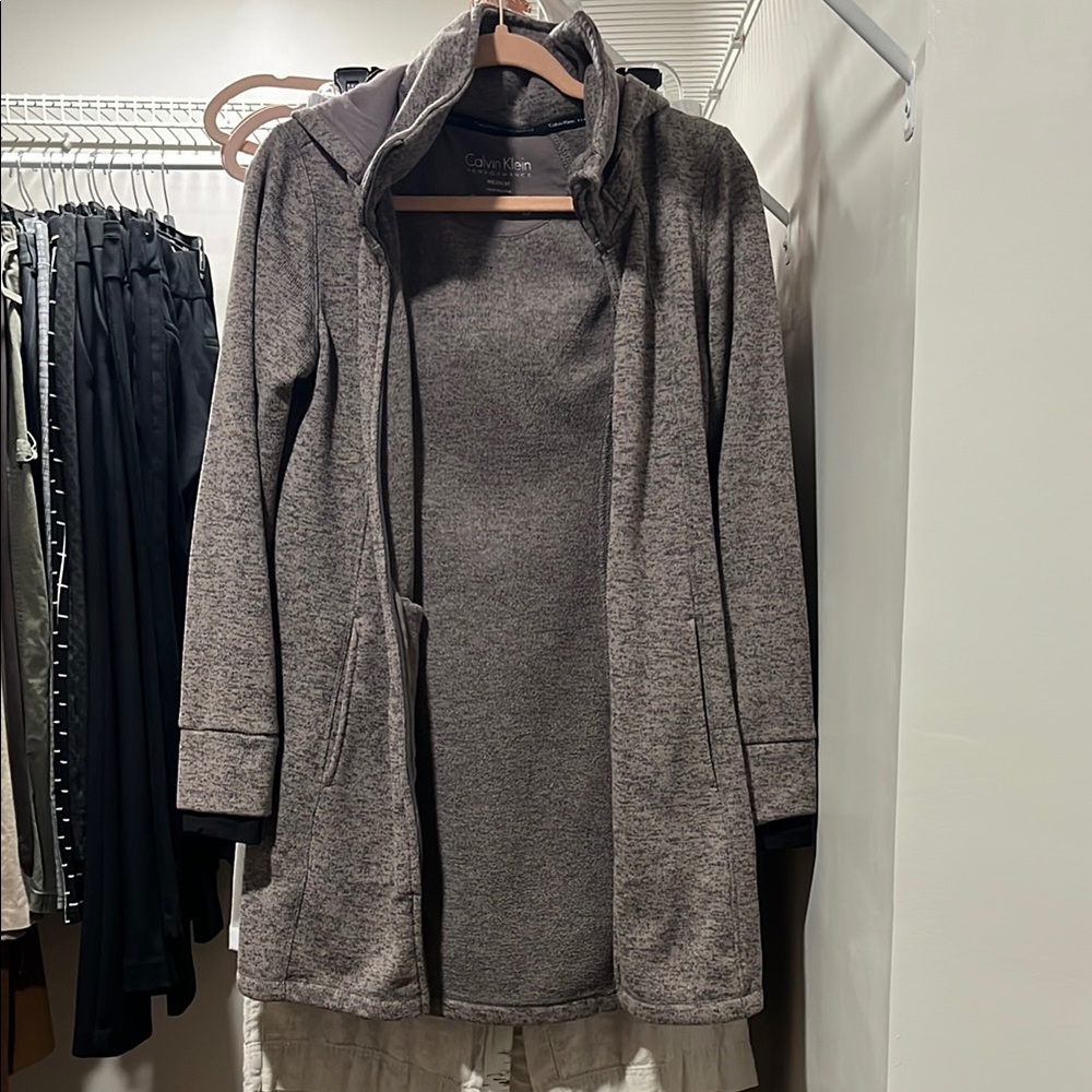 Calvin Klein Women's Gray Hooded Coat